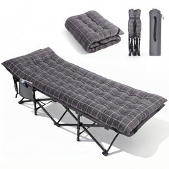 Sekey Feldbett Klappbar mit Matratze 190 × 71 cm – Campingbett bis 200 kg, Faltbett mit 7 cm Matratze, Tragbares Gästebett für Outdoor, Reisen & Zuhause