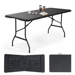 Sekey Klapptisch Gartentisch klappbar – Rattan-Optik/Glatt, wetterfest & tragbar, ideal für Balkon, Garten & Party Sekey