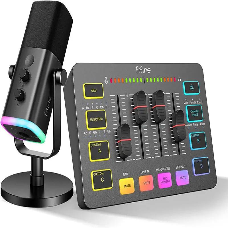 FIFINE XLR Gaming Audio Mixer und XLR Streaming Mikrofon Sekey