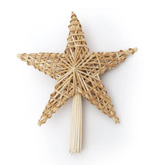 Salcar Christbaumspitze Strohstern Weihnachtsbaum Dekoration für Weihnachten, Tannenbaumspitze für den Christbaum, 25cm Salcar