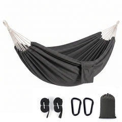 Sekey Doppelhängematte mit Karabinern & Baumwoll-Tragetasche – Outdoor Hängematte für 2 Personen, bis 200 kg belastbar, mit Aufhängeset für Garten, Balkon, Terrasse & Camping