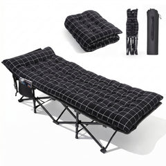 Sekey Feldbett Klappbar mit Matratze 190 × 71 cm – Campingbett bis 200 kg, Faltbett mit 7 cm Matratze, Tragbares Gästebett für Outdoor, Reisen & Zuhause