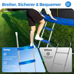 Sekey Trampolin Ø 244 cm für Garten – TÜV/GS-zertifiziertes Outdoor Trampolin mit Sicherheitsnetz, W-Beinen & Leiter – Wetterfest & stabil für Kinder ab 3 Jahren Sekey