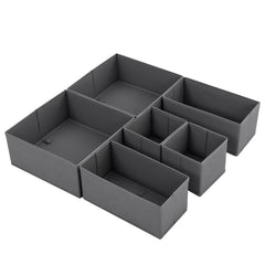 Sekey Aufbewahrungsboxen Set S 6er Stoffboxen in verschiedenen Größen | Faltbar, formstabil & ideal für Schubladen