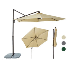 Sekey Ampelschirm 300 cm Aluminium Sonnenschirm mit 360° Drehung, Neigefunktion, UV50+ Schutz Sekey