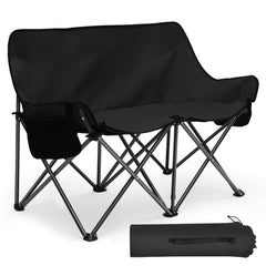 Sunula Faltbarer Campingsofa für 2 Personen, Tragbarer Campingstuhl bis 150 kg, Mit Armlehne und Tragetasche, Outdoor-Faltstuhl, Ideal für Picknick, Camping, Garten, Balkon, Angeln Sekey