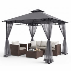 Sekey Pavillon 3x3m Wasserdicht Stabil Winterfest mit 4 Moskitonetzen – Gartenpavillon mit UV-Schutz 50+, Metallrahmen, Partyzelt für Garten, Terrasse, Hof, Events & Camping
