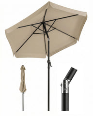 Sekey Sonnenschirm Ø200 cm rund mit Kurbel & Knickfunktion – Balkon Sonnenschirm UV50+, wetterfest & stabil für Terrasse, Garten & Camping