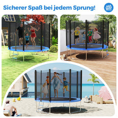Sekey Trampolin Ø 366 cm für Garten – TÜV/GS-zertifiziertes Outdoor Trampolin mit Sicherheitsnetz, W-Beinen & Leiter – wetterfest & kindersicher, bis 150 kg belastbar Sekey