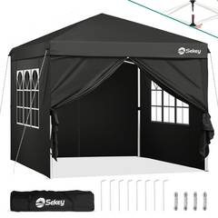 Sekey 3x3 m Faltpavillon mit 4 Seitenteilen