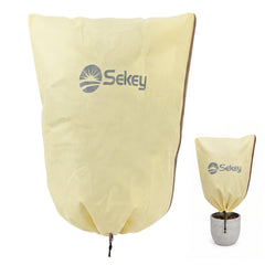 Sekey Winterschutzhauben für Pflanzen mit Reißverschluss & Zugband – Frostschutz aus 80 g/m² Vlies, 5 Größen, Beige, Grau & Weiß, 3er-Set