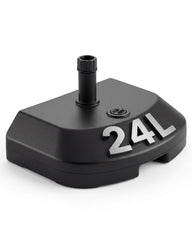 Sekey Halbrunder Sonnenschirmständer befüllbar – 32–38 mm, Kunststoff, bis 32 kg (Sand) / 24 L (Wasser), Schwarz