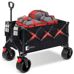 Sunula Faltbarer Bollerwagen 3026 mit Allwetterrädern, 300 L Volumen, 149 kg Tragkraft – Robuster Transportwagen für Strand, Camping, Garten & Einkauf SEKEYMALL