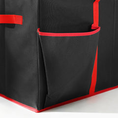 Salcar Schwarze Aufbewahrungsbox für 128 Weihnachtskugeln Faltbare Christbaumkugel-Box 64,8×32,3×34,2 cm mit 128 Fächern, Tragegriffen & Doppelreißverschluss