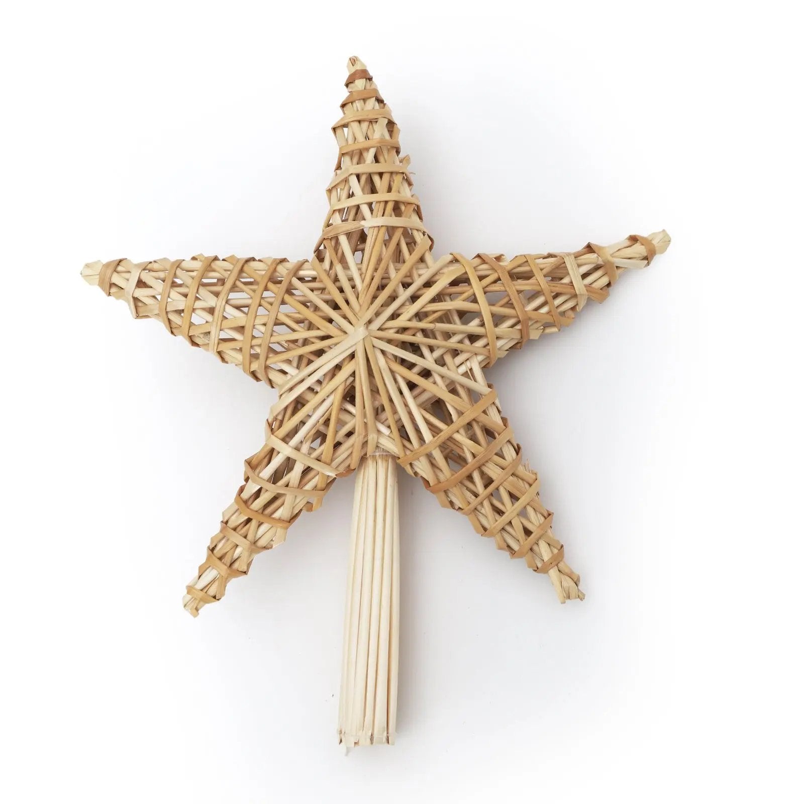 Salcar Christbaumspitze Strohstern Weihnachtsbaum Dekoration für Weihnachten, Tannenbaumspitze für den Christbaum, 25cm Salcar