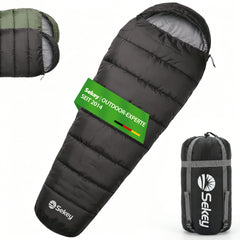 Sekey 4-Jahreszeiten Mumienschlafsack Erwachsene – 1,7 kg Schlafsack mit Anti-Klemm-Reißverschluss, wasserabweisend & atmungsaktiv, Komforttemperatur +5 °C, für Camping, Trekking & Outdoor
