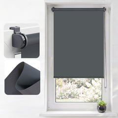 Salcar Thermorollo ohne Bohren Klemmfix Anthrazit – Verdunkelungsrollo für Fenster & Tür mit Thermobeschichtung, Sonnenschutz, Hitzeschutz & Sichtschutz