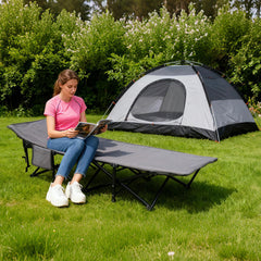 Sekey Feldbett Campingbett Klappbar 190×71×35 cm | 200 kg belastbar | 1200D Oxford | wahlweise mit 7 cm Matratze | Faltbare Camping- & Angelliege für Garten & Outdoor