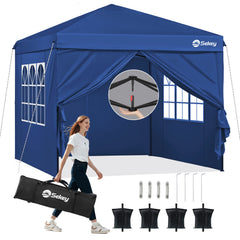 Sekey Premium Pop-Up Pavillon 3×3 m – Wasserdicht & Stabil, Faltpavillon mit Seitenwänden, Höhenverstellbar 250–270 cm