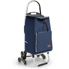 Sekey Einkaufstrolley 3-in-1 klappbar – 50L Einkaufswagen mit Kühlfach, Treppensteiger-Rädern & Sackkarren-Funktion, Aluminium