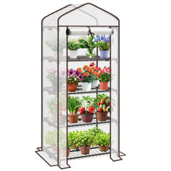 Sekey Mini-Gewächshaus für Tomaten mit 4 Ebenen Kompaktes Foliengewächshaus für Balkon & Garten, Stabil & Platzsparend (160×70×50 cm) Sekey