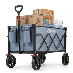 Sekey Bollerwagen Faltbar 120L – bis 100kg belastbar, Geländetauglicher Handwagen mit Bremse & verstellbarer Zugstange (83–103 cm), klappbar & kompakt für Camping, Einkauf & Transport, 4029 Pro, 4030