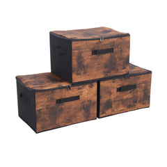 Sekey Aufbewahrungsboxen 3er Set mit Deckel | Stoffboxen 40 × 30 × 25 cm formstabil, faltbar & vielseitig einsetzbar