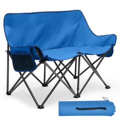 Sunula Faltbarer Campingsofa für 2 Personen, Tragbarer Campingstuhl bis 150 kg, Mit Armlehne und Tragetasche, Outdoor-Faltstuhl, Ideal für Picknick, Camping, Garten, Balkon, Angeln Sekey