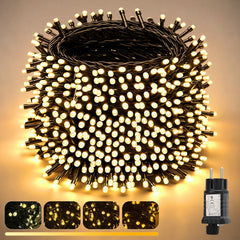 Salcar LED Lichterkette Außen – 10m/15m/20m, 150–300 LEDs, Wasserdicht, 9 Modi, Timer & Memory, Stufenlos dimmbar, 4 Farbtemperaturen (2800K–1800K), für Garten, Balkon, Party, Weihnachtsbaum Salcar