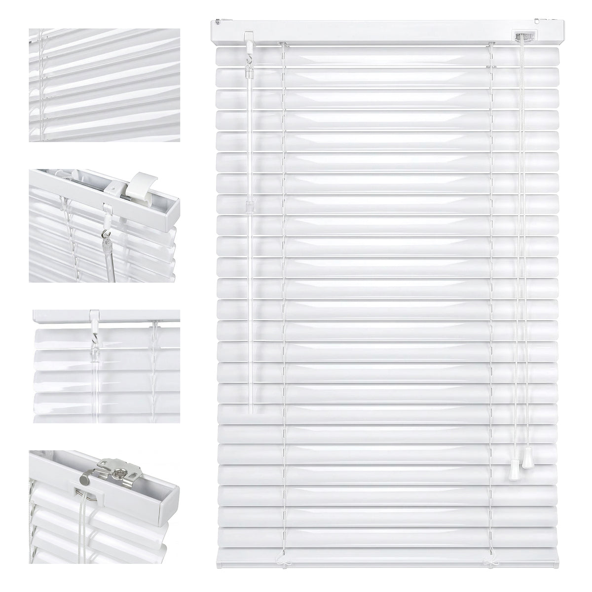 Sekey Aluminium Jalousie ohne Bohren – Klemmfix Jalousie für Fenster, 25 mm Alu-Lamellen, Lichtschutz & Sichtschutz, weiß