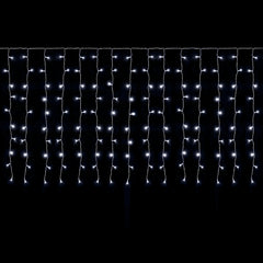 SALCAR LED Icicle Window Light Curtain – Cool White, 8 Modes, Timer &amp; Memory, IP44 Waterproof – For Indoor &amp; Outdoor Use, Christmas Lights for Windows, Balconies &amp; Walls (2m/3m/6m)