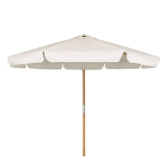 Sekey 300 cm Holz Sonnenschirm mit Volant, Sonnenschutz UV50+ Sekey