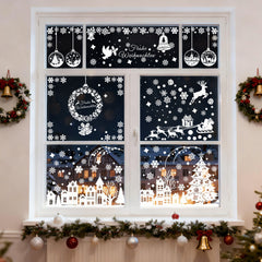 Salcar Fensterbild Weihnachten – Selbstklebende Fensteraufkleber für Winterdeko, Beidseitig sichtbar, Wiederverwendbar – Tannenbäume, Schneeflocken & Rentiere