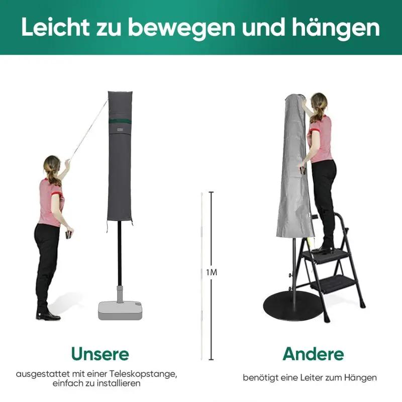 Sekey 136 x 27/35,5 cm Schutzhülle für 200 cm Sonnenschirm, aus Polyester-Gewebe Sekey