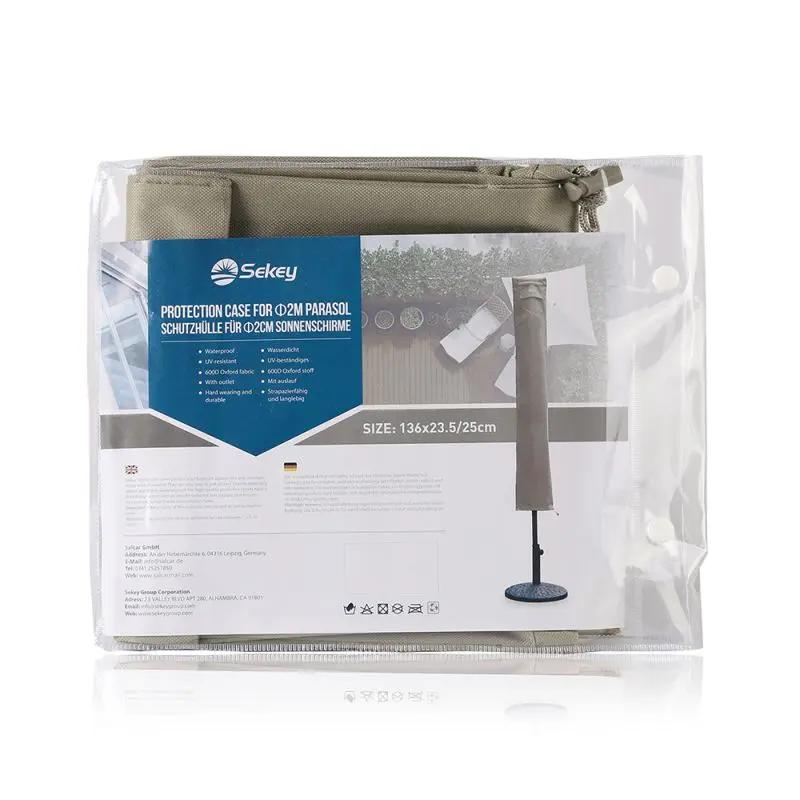 Sekey 136 x 23,5/27 cm Schutzhülle für 200 cm Sonnenschirm, aus Oxford-Gewebe Sekey