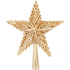Salcar Christbaumspitze Strohstern Weihnachtsbaum Dekoration für Weihnachten, Tannenbaumspitze für den Christbaum, 25cm Salcar