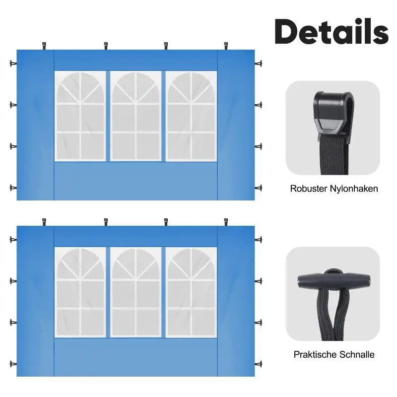 Sekey 3×3m Seitenwand für Pavillon, 2er Set, mit 2 Fenster Sekey