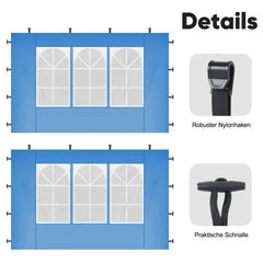 Sekey 3×3m Seitenwand für Pavillon, 2er Set, mit 2 Fenster Sekey