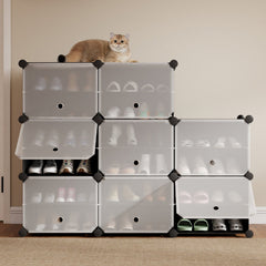 Sekey Schuhschrank Schwarz – Modulares Stecksystem, stabil & platzsparend, ideal für Flur & Kleiderschrank Sekey