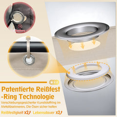 Sunula Balkon Sichtschutz, blickdicht, PES Balkonverkleidung, Windschutz, ohne Bohren, mit Nylon-Kabelbinder und Kordel, patentierte reißfeste Ösen, wetterfest, taupe SEKEYMALL