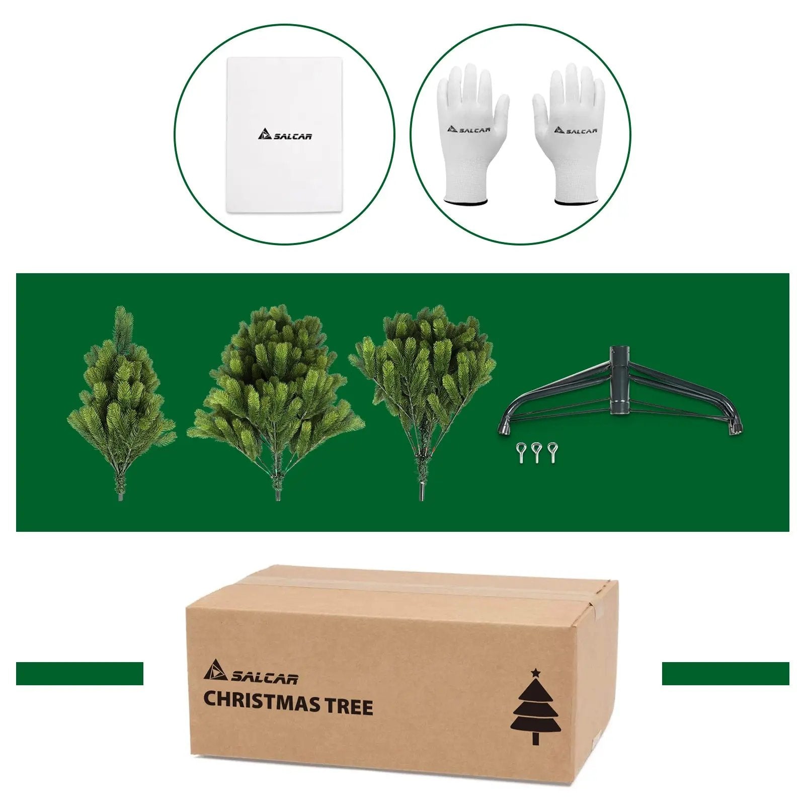 Salcar 180/210/240cm Künstlicher Weihnachtsbaum, Nordmanntanne, mit 762/1080/1576 PE Spitzen Salcar