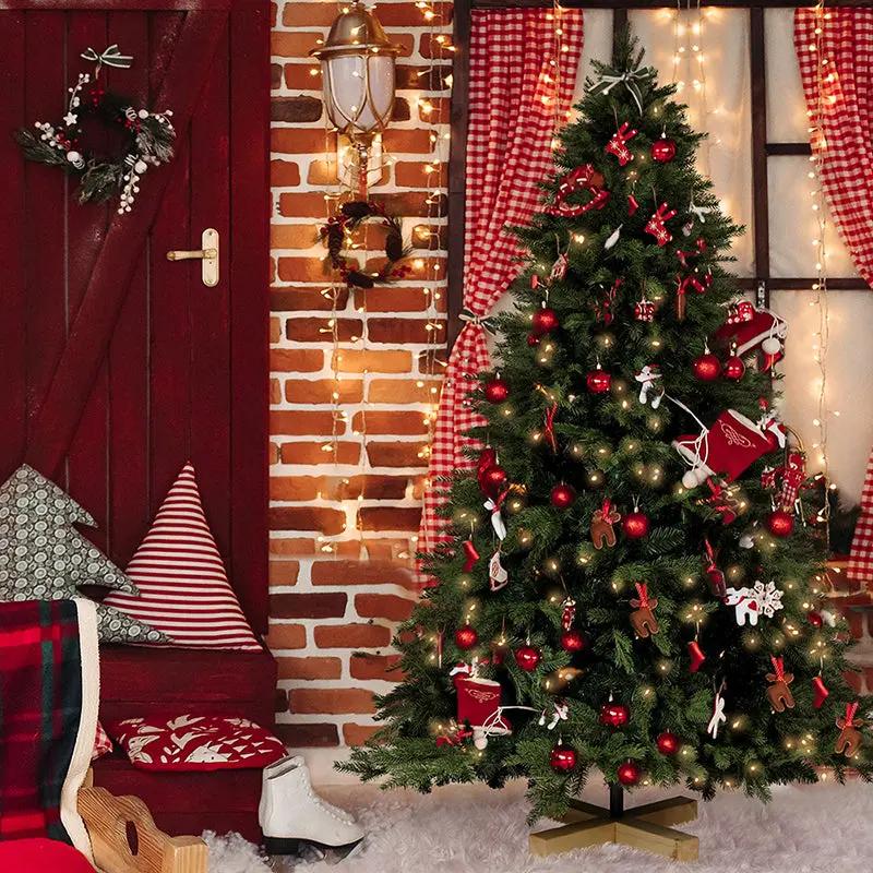 Salcar 120 /150 /180 /210cm Künstlicher Weihnachtsbaum mit Holzständer, Nordmanntanne, mit 725 /980 /1290 /1525 PE-Zweigen und 203 /544 /722 /993 PVC-Zweigen Salcar