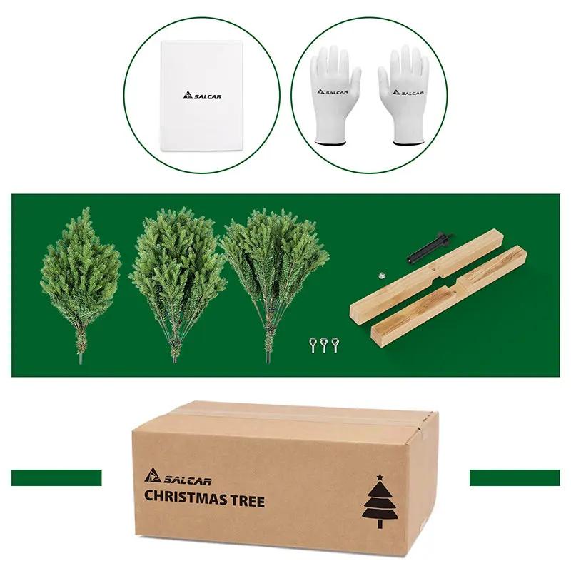 Salcar 180/210cmKünstlicher Weihnachtsbaum, Edeltanne, mit 450/650 LEDs und 1150/1486 PE-Zweigen und 472/728 PVC-Zweigen Salcar