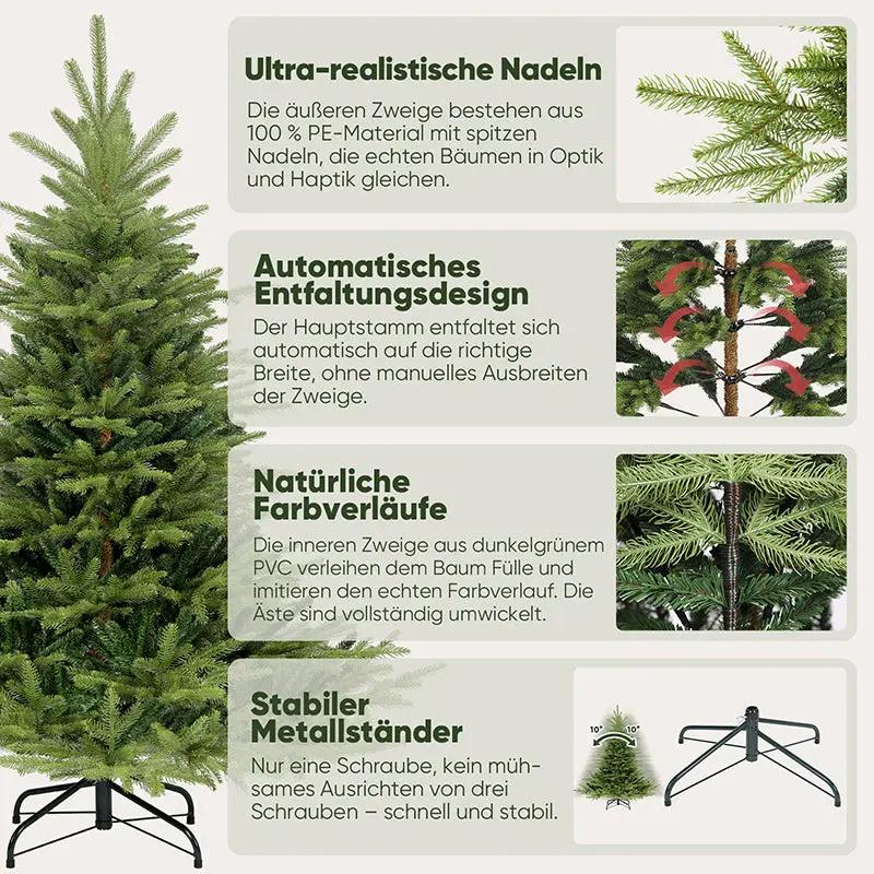Salcar 120/150 cm Künstlicher Weihnachtsbaum, Fichte, mit 924/1372 PE-Zweige und 116/266 PVC-Zweige Salcar