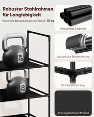 Sekey Schuhregal 3/4 Ebenen – Stapelbares Schuhregal aus Metall und Vliesstoff, platzsparend, stabil, ohne Bohren, für Flur, Schlafzimmer & Bad, Schwarz Sekey