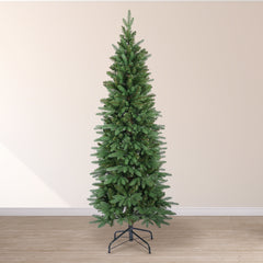 Salcar Schmaler Kunst-Weihnachtsbaum 180 cm – Realistischer Pencil Christbaum mit warmweißen LEDs, grüner Tannenbaum aus PE & PVC Salcar