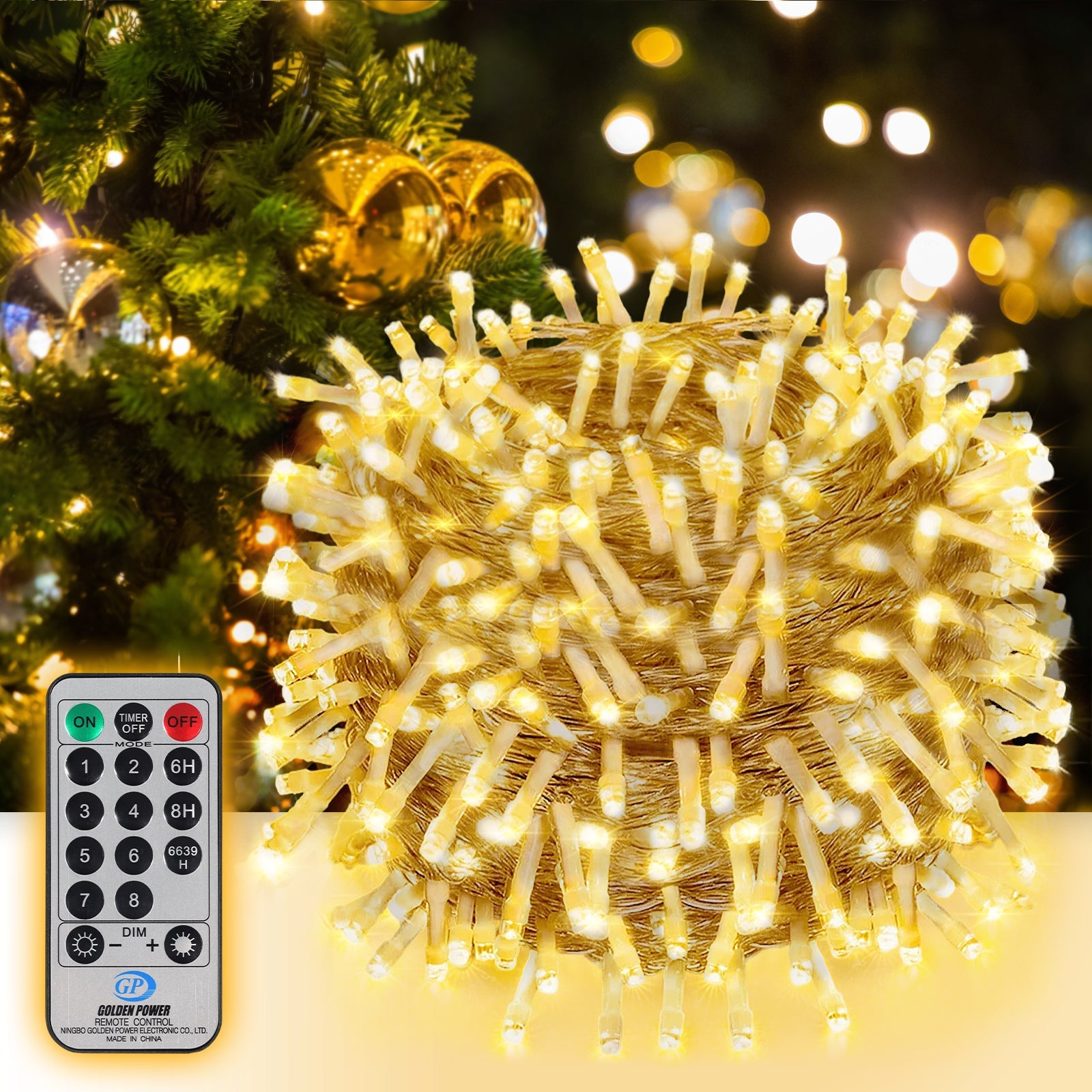 Salcar LED Lichterkette mit 5m/10m/15m/20m Länge – 50–300 LEDs, Fernbedienung, 8 Modi, Timer & IP44 Wasserdicht, für Weihnachtsdeko, Party, Hochzeit, Garten – Warmweiß Salcar