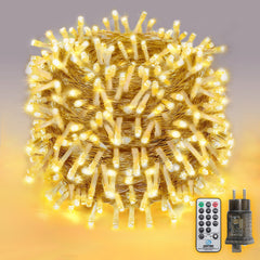 Salcar LED Lichterkette mit 5m/10m/15m/20m Länge – 50–300 LEDs, Fernbedienung, 8 Modi, Timer & IP44 Wasserdicht, für Weihnachtsdeko, Party, Hochzeit, Garten – Warmweiß Salcar