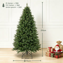 Salcar Künstlicher Weihnachtsbaum Nordmanntanne – PE & PVC, naturgetreuer Christbaum mit Topf oder Metallständer