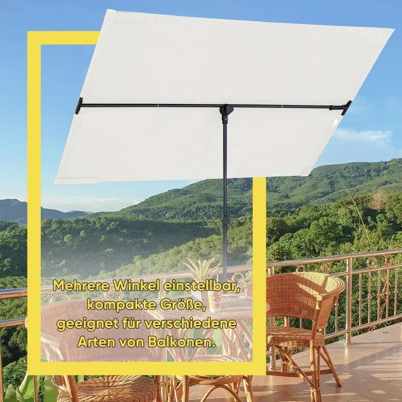 Sekey 180 x 130 cm Balkonschirm Rechteckig, Individuell Verstellbar, Sonnenschutz UV50+ Sekey